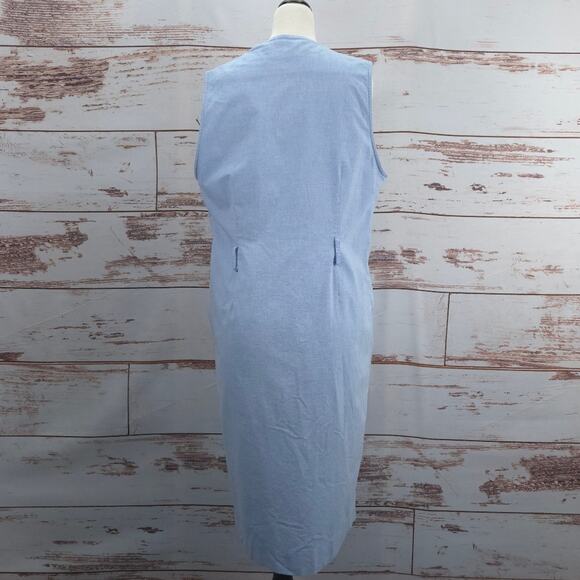 Vintage Pendleton Sophisticates Button Up Jumper Dress Blue Chambray Size 12 - Picture 4 of 6